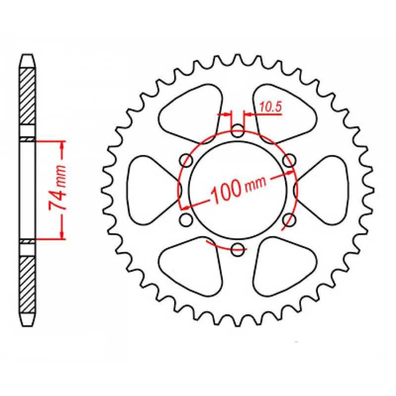 MTX 1073 Steel Rear Sprocket #520 (46T) (11-HY3-46)