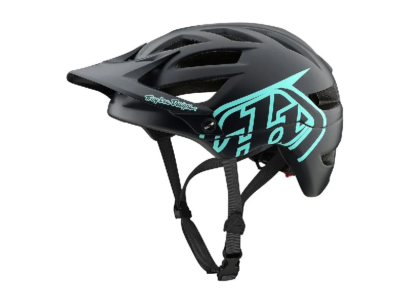 bicycle helmets for off-road adventures-Troy Lee Designs A1 MTB Helmet - Drone - Dark Gray-Aqua