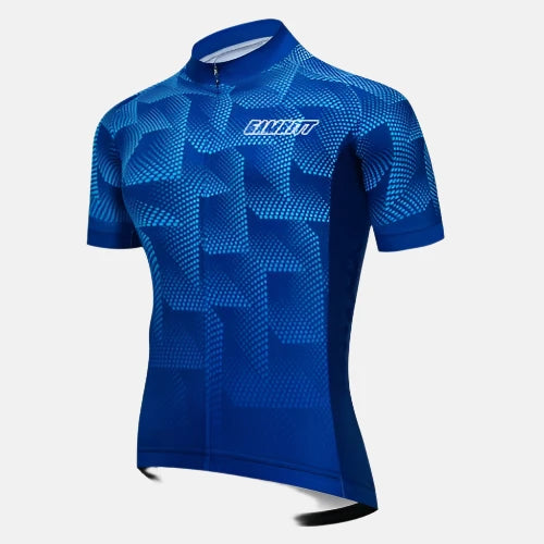 Bicycle riding clothing with touring durability-Gambitt Core Men's Cycling Jersey -Matte Blue