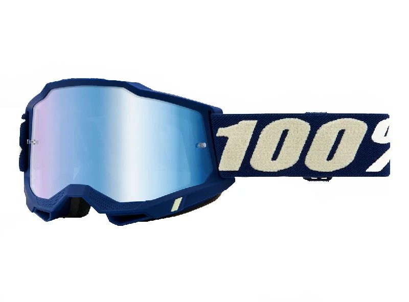 Bicycle riding clothing orange highlights-100% Accuri 2 Goggle - Deepmarine-Mirror Blue Lens