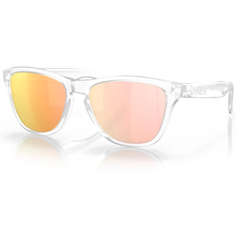 Bicycle riding clothing with thermal insulation-Occhiali Oakley Frogskins XS - Matte Clear Prizm Rose Gold