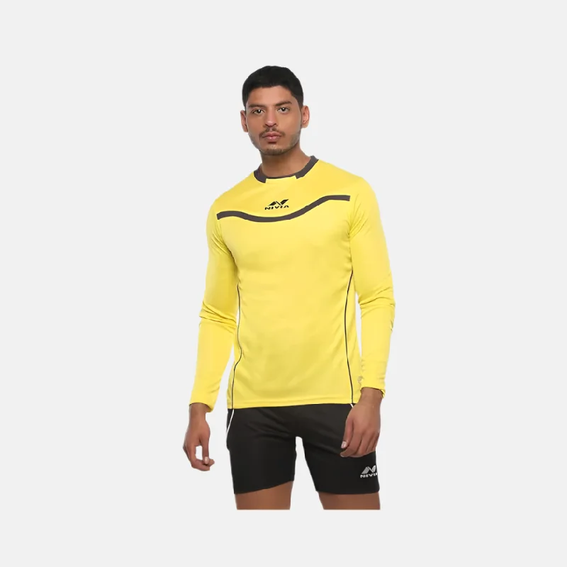 Bicycle riding clothing with cool-down gear-Nivia Armour Men's Goalkeeper Jersey -Lemon Yellow/Black