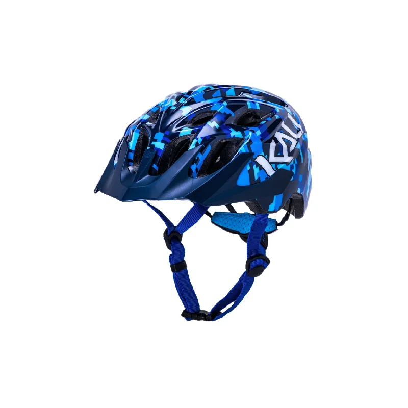 bicycle helmets for quick trips-Kali Protectives Chakra MTB Helmet - Youth - Pixel Gloss Blue