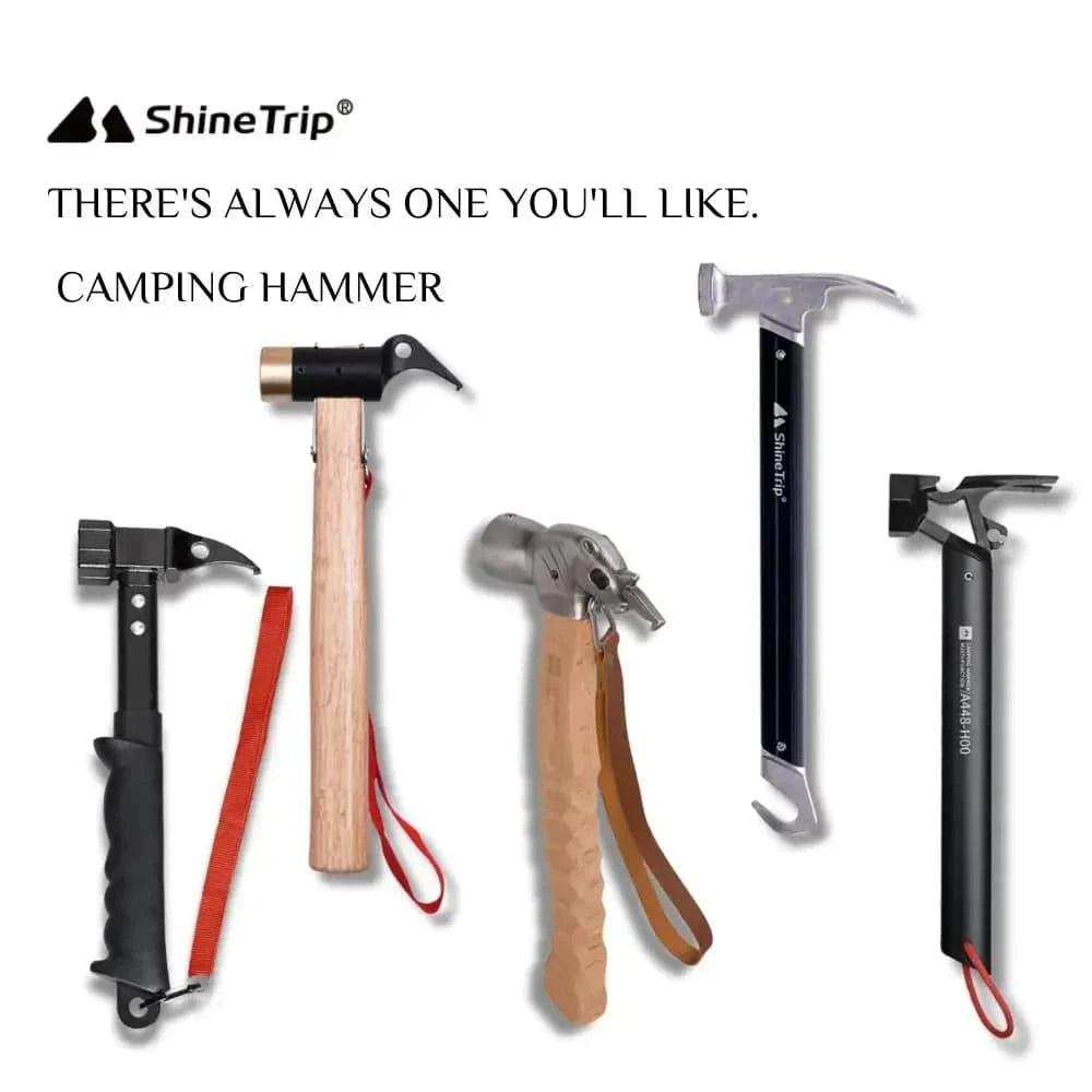 Shinetrip Camping Stainless Steel Hammers Outdoor Multifunctional Tools Camping Ultra-light Aluminium Ground Spike Hammer ﻿