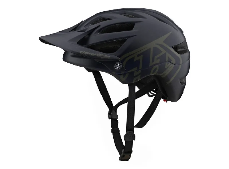 bicycle helmets for aerodynamic performance-Troy Lee Designs A1 MTB Helmet - Drone Navy-Olive - 2021