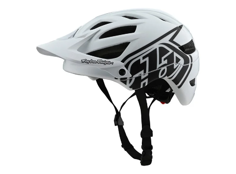 bicycle helmets with anti-odor technology-Troy Lee Designs A1 MTB Helmet - Drone - White-Black - 2020