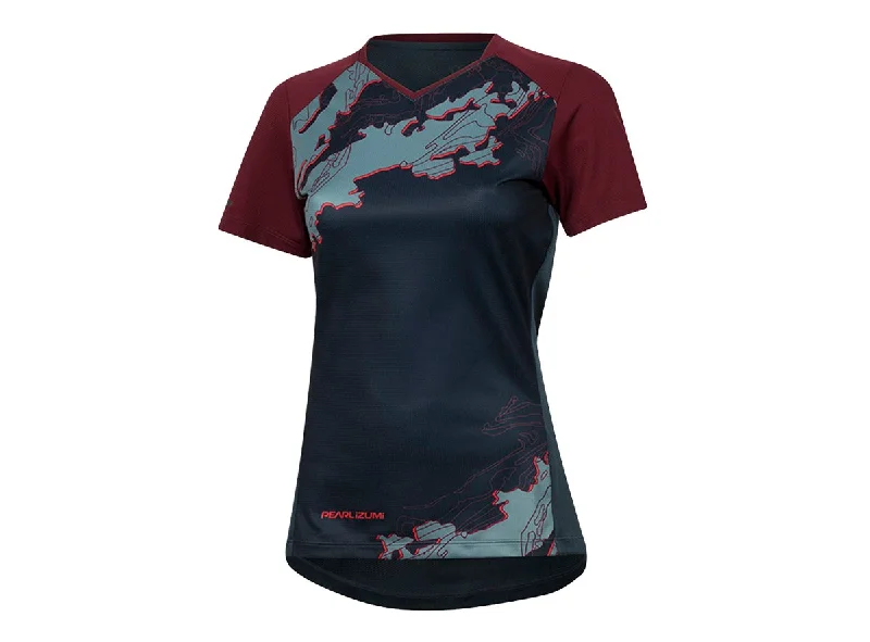 Bicycle riding clothing with capes-Pearl Izumi Launch Short Sleeve MTB Jersey - Womens - Midnight Navy-Port Composite