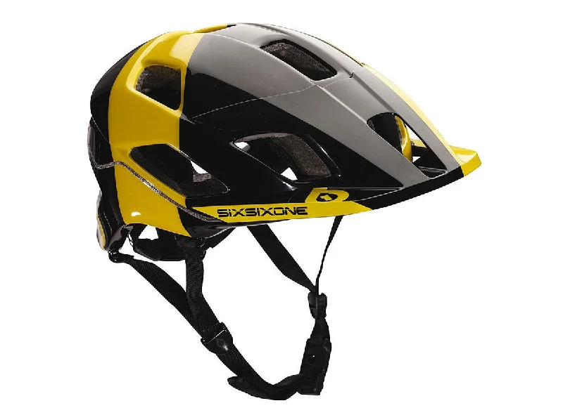 bicycle helmets with matte finish-661 Evo AM TRES MTB Helmet - Black-Yellow - NLM