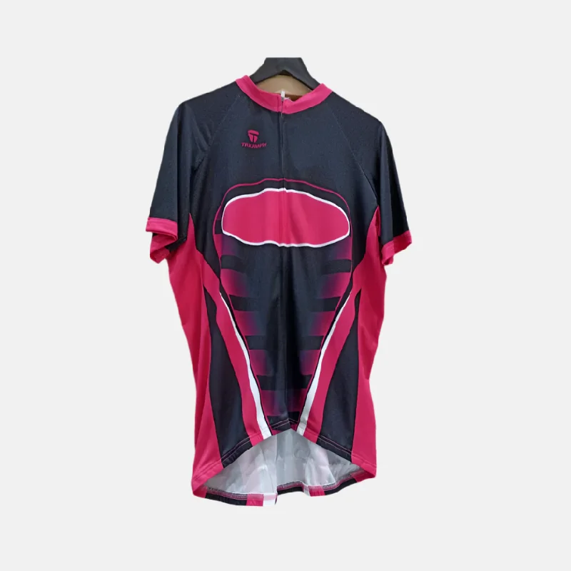 Bicycle riding clothing with shifting comfort-Triumph Peloton Men's Cycling Jersey -Pink/Black