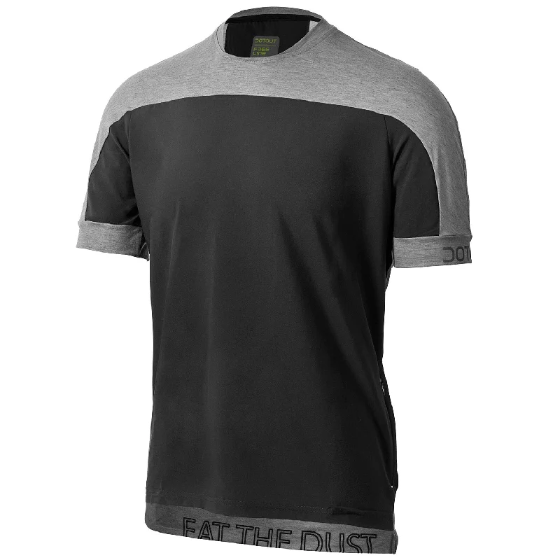 Bicycle riding clothing with ventilation-Maglia Dotout Cross - Nero grigio