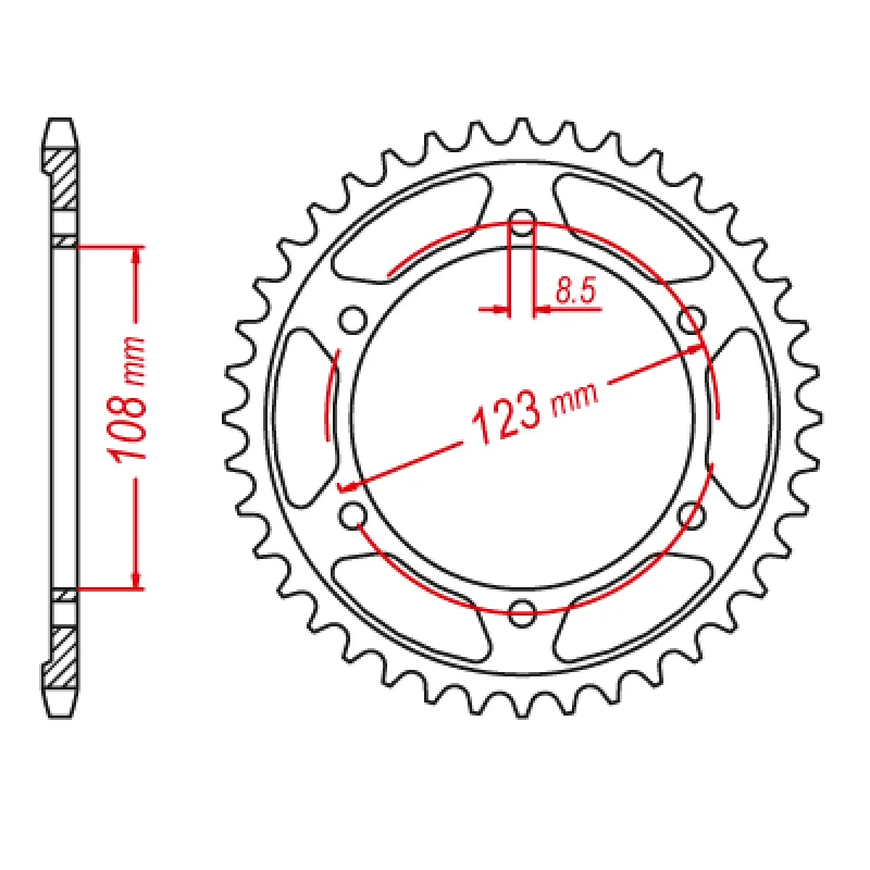 MTX 025 Steel Rear Sprocket #428 (60T) (11-025-60)