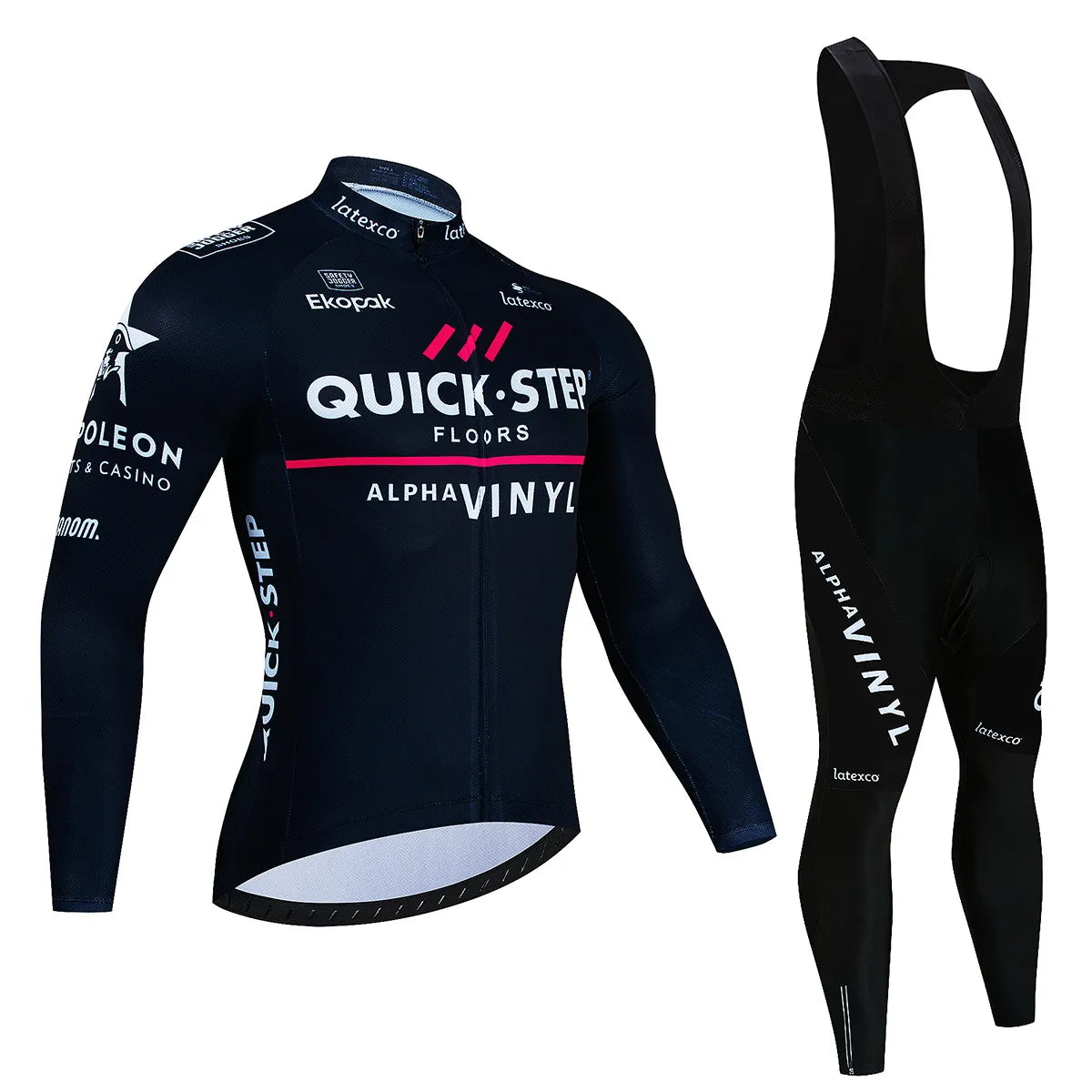 Bicycle riding clothing gradient effects-Long Sleeve Cycling Jersey Set New Quick Step Mtb Bicycle Clothing Bicycle Maillot Ropa Ciclismo Mans Bike Clothes Cycling Set