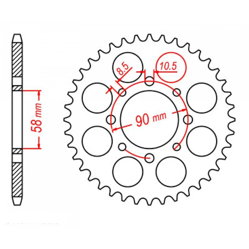 MTX 273 Steel Rear Sprocket #520 (45T) (11-KP9-45)