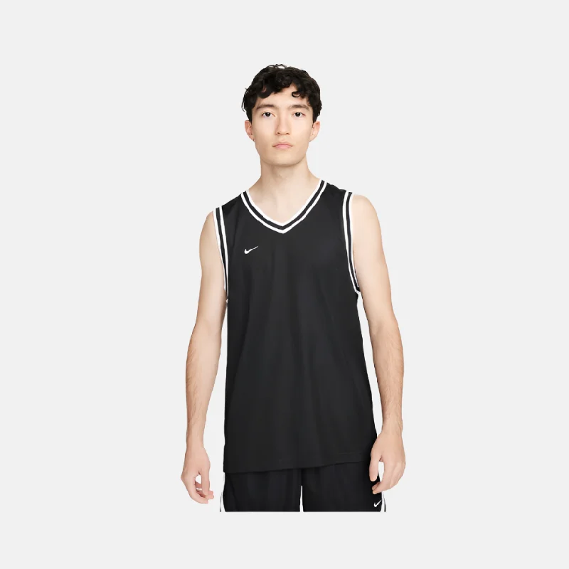 Bicycle riding clothing with clip-on accessories-Nike DNA Men's Dri-FIT Basketball Jersey -Black/White