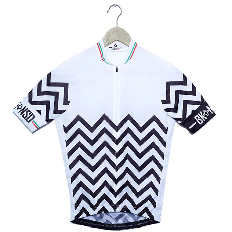 Bicycle riding clothing with adventure readiness-Maglia Bike Inside Zig Zag - Bianco