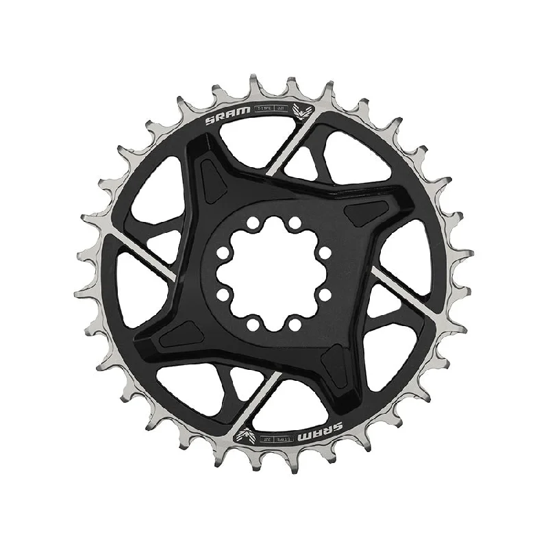 Mountain bike chainstay guard-SRAM X0 Eagle T-Type Direct Mount Chainring - 32t 12-Speed 8-Bolt Direct Mount 3mm Offset Aluminum BLK D1