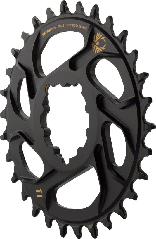 Bicycle frame alignment tool-SRAM X-Sync 2 Eagle Direct Mount Chainring - 30 Tooth 3mm Boost Offset 12-Speed BLK Gold