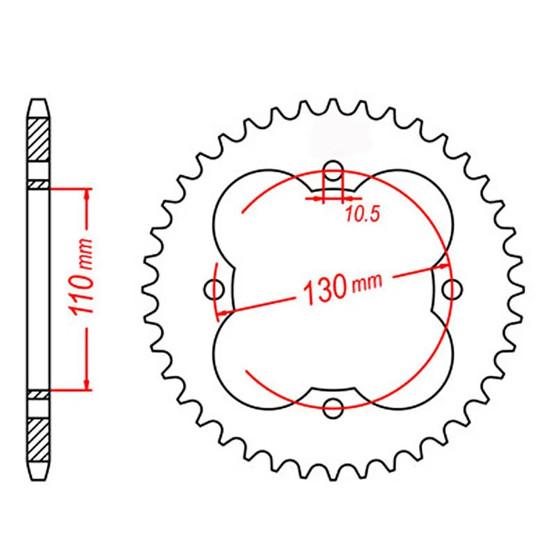 MTX 1355 Steel Rear Sprocket #428 (50T) (11-HF7-50)