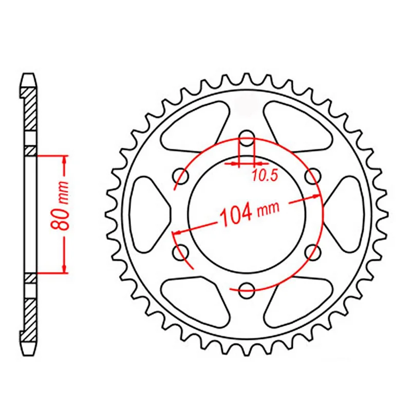 MTX 1489 Steel Rear Sprocket #525 (43T) (11-503-43)