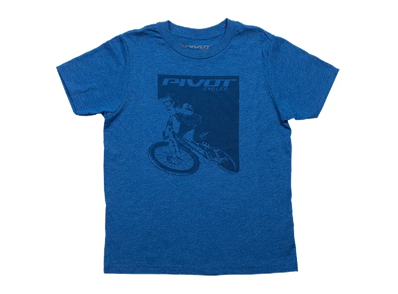 Bicycle riding clothing for all seasons-Pivot Rider Short Sleeve Tee - Youth - Blue